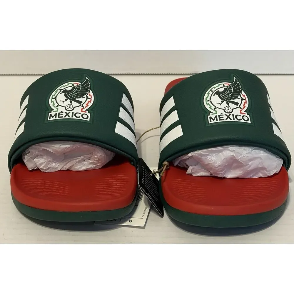 Adidas Adilette Comfort 2.0 Mexico Slide Sandals Size 6 M 7 W Futbol NEW